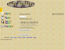 Tablet Screenshot of coolnumbers.com
